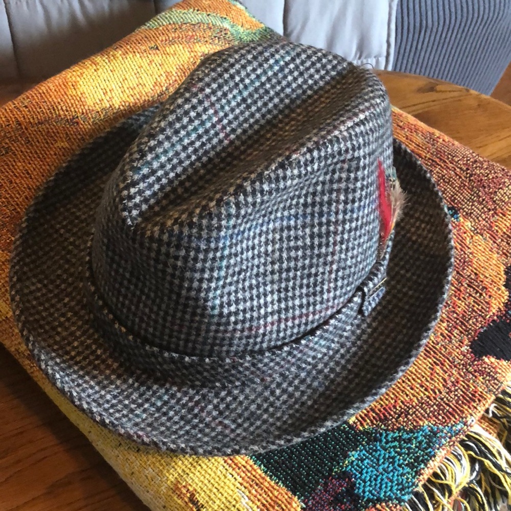 Dobbs Fifth Avenue wool plaid fedora 7 1/4
